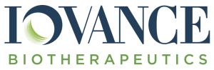 Text treatment of the words Iovance Biotherapeutics in green and blue
