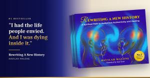 Cover of Rewriting A New History by Havilah Malone on a blue-to-cream background, source book for Verticals For Good