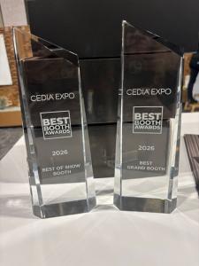 Image of Origin Acoustics' awards received at CEDIA Expo 2026.
