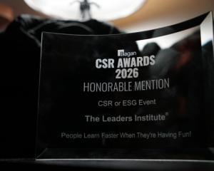 The Leaders Institute® earned an Honorable Mention in Ragan's 2026 Corporate Social Responsibility Awards
