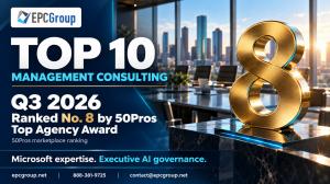 EPC Group has been named a Top 10 Management Consulting Firm for Q3 2026 by 50Pros, a business-to-business marketplace and directory of agencies and consulting firms. EPC Group placed eighth in the category and received 50Pros' Top Agency Award for the qu