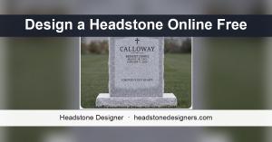 Design a headstone online free, a grey upright headstone designed in Headstone Designer