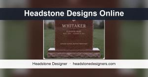 Headstone designs online, a red serpentine upright designed in Headstone Designer