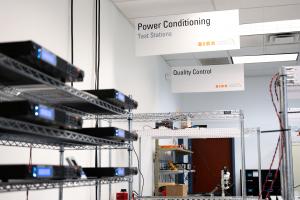 Power conditioning test stations on a rack
