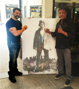 John Rivoli (left) with Sylvester Stallone