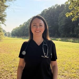 Dr. Ashley Custer, at her practice of in home pet euthanasia in Little Rock, AR.