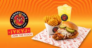The Hangry Joe's hot chicken sandwich, served at heat levels from no heat to Angry Hot, is the signature item on the franchise's scratch-made menu.