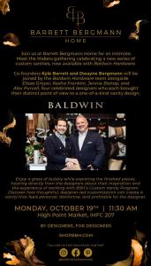 Join BBH co-founders Kyle Barrett and Dwayne Bergmann for an intimate meet and greet alongside four celebrated designers who each brought their distinct point of view to a one-of-a-kind vanity design.