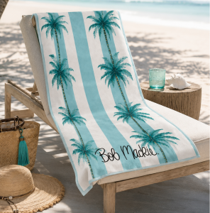 Bob Mackie Home Palm Striped Beach Tawil