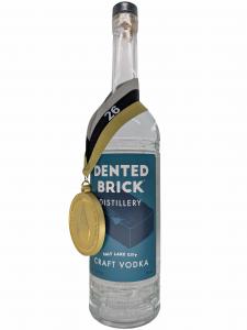 Dented Brick Vodka with Medal