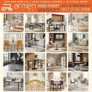 Explore Armen Living’s new indoor & outdoor collections at High Point Market, starting Monday - Oct 12 - Wednesday, Oct 21 at 417 S. Wrenn Street.