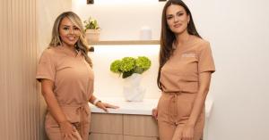 Yazmin Islas and Yaroslava Markov, co-founders of Omnia Wellness Center, at their aesthetics and wellness center in Encino, California.