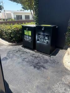 Used cooking oil collection container provided by San Diego Grease Co.