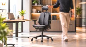Ergonomic office chair in a modern professional workspace.