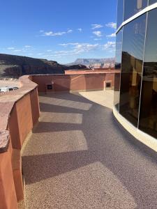 Flexible elastomeric outdoor coating on a commercial walkway at the Grand Canyon Skywalk in Arizona