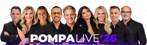 Pompa LIVE ’26 Houston event poster featuring Lovevoo as an exhibitor
