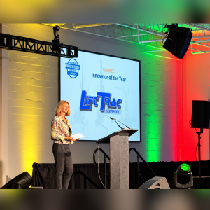 LiftTrac recognized on stage as a 2026 'MADE in NJ' Innovator of the Year finalist during NJMEP Manufacturing Day.