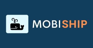 MobiShip logo featuring a whale icon and the MobiShip name in white and orange on a dark blue background.