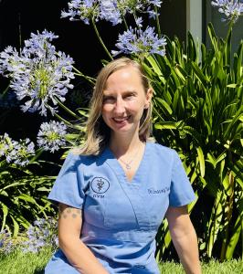 Dr. Lindsay Swirble, at her practice of in home pet euthanasia in Concord, CA.