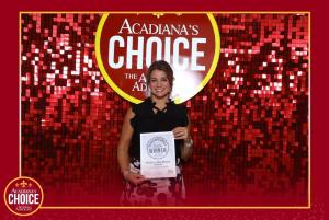 Alyson Bundy receiving the Acadiana’s Choice Award