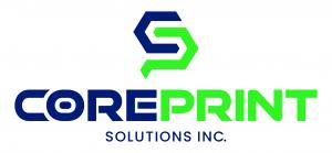 CorePrint Solutions Inc. logo representing the Houston-based, employee-owned business solutions company specializing in workplace technology, print equipment, commercial printing, branded merchandise, and kitting and fulfillment services.
