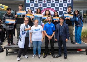 Students with scholarships at NCRF Students Think S.T.E.A.M. Expo
