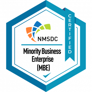 NMSDC Minority Business Enterprise (MBE) Certified badge representing supplier diversity certification earned by Collaborative Shared Technologies LLC®.