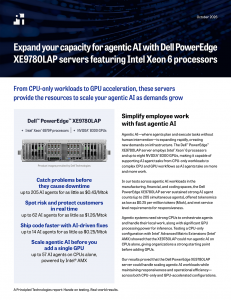 First page of a report titled Expand your capacity for agentic Al with Dell PowerEdge XE9780LAP servers featuring Intel Xeon 6