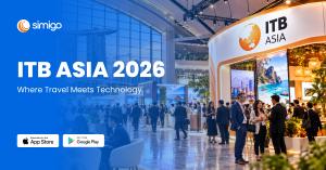 ITB Asia 2026 exhibition with international travel professionals, business meetings, and travel technology displays.