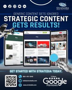At Stratedia, we create content with purpose — designed to connect with your audience, strengthen your brand, and support long-term growth. ?