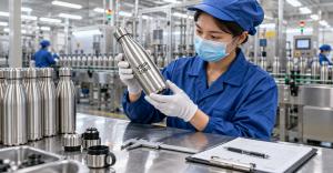 DESIOLE quality inspection for custom stainless steel drinkware production