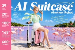 Travel on Airwheel Rideable Electric Suitcase
