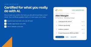 A living certificate that updates itself with the work you really do with AI