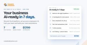 Your business AI-ready in 7 days, fully online over Zoom, for one fixed price