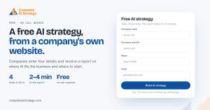 Complete AI Strategy prepares a free AI strategy report from information on a company's own website.