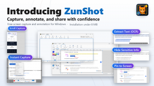 ZunShot screen capture tool for Windows