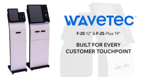 wavetec 12 inch F-25 & 19 inch f-25 plus self service kiosk queue management