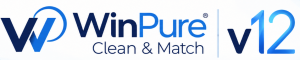 WinPure Clean & Match Enterprise v12 official logo featuring the WinPure branding and blue v12 design.