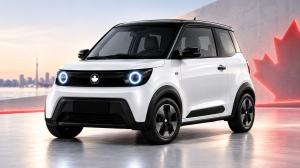 White Contigo C3 compact electric vehicle shown in three-quarter front view.