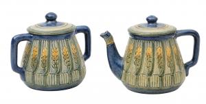 1907 Newcomb College Pottery two-piece ceramic sugar and teapot set by Marie Levering Benson (New Orleans, 1877-1958). Estimate: $2,500-$4,500