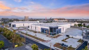 Stadium Landing industrial complex drone photo
