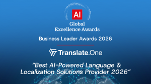 Translate.One Named Best AI-Powered Language & Localization Solutions Provider 2026