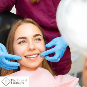 Dentist examining a patient's teeth during a dental consultation