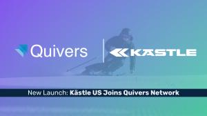 A Kastle skier in the background, overlaid with text announcing Kastle US and Quivers new partnership.