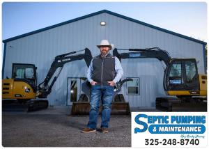 Picture of Cody Young, Founder of Septic Pumping & Maintenance by Cody Young, with large septic equipment
