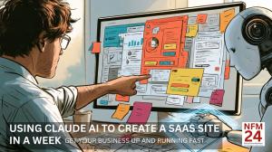 Illustration of Using Claude AI to Create a SAAS Site in a Week Workshop by Nancy Fulton - Nancy Fulton Meetups