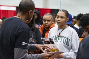 Student Meeting College Recruiter at Black College Expo