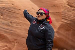 An Adventurous tour guide showcasing the canyon