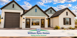 Exterior of a William Ryan Homes model home at Silver Cross, a new construction community in the San Tan Valley and Florence, Arizona area.
