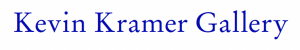 Logo of Kevin Kramer Gallery. Blue text on a white background